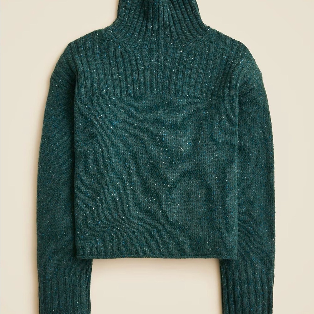 Ribbed turtleneck sweater in donegal wool blend
